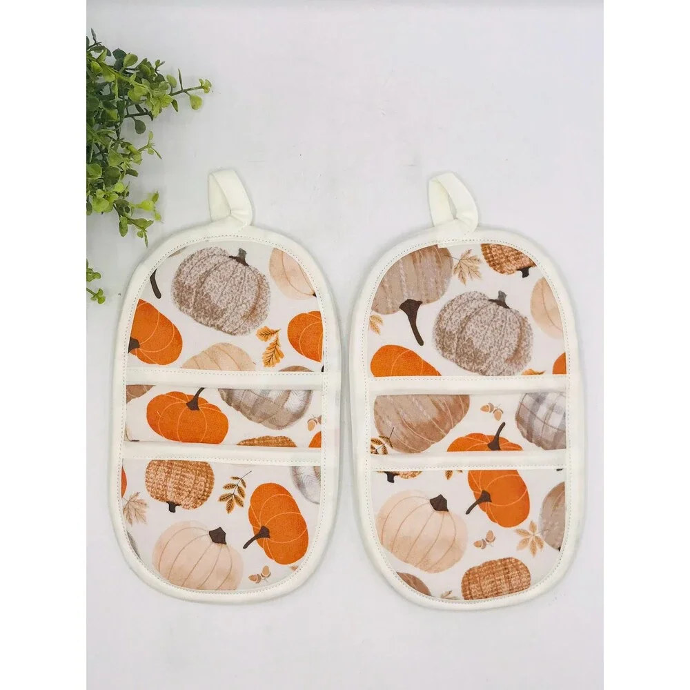 Finger Hotpad: Potholder, Pumpkins and Plaid Hotpad